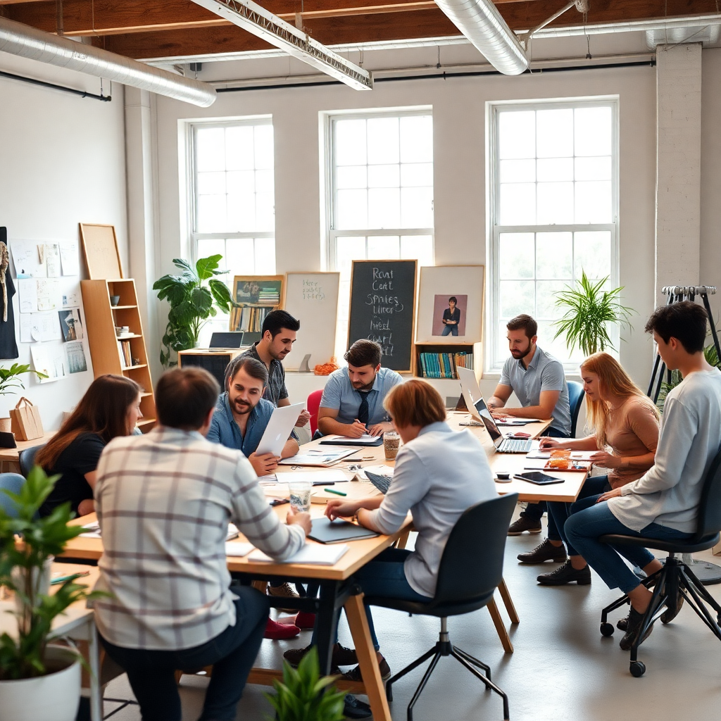 Diverse group of creators collaborating